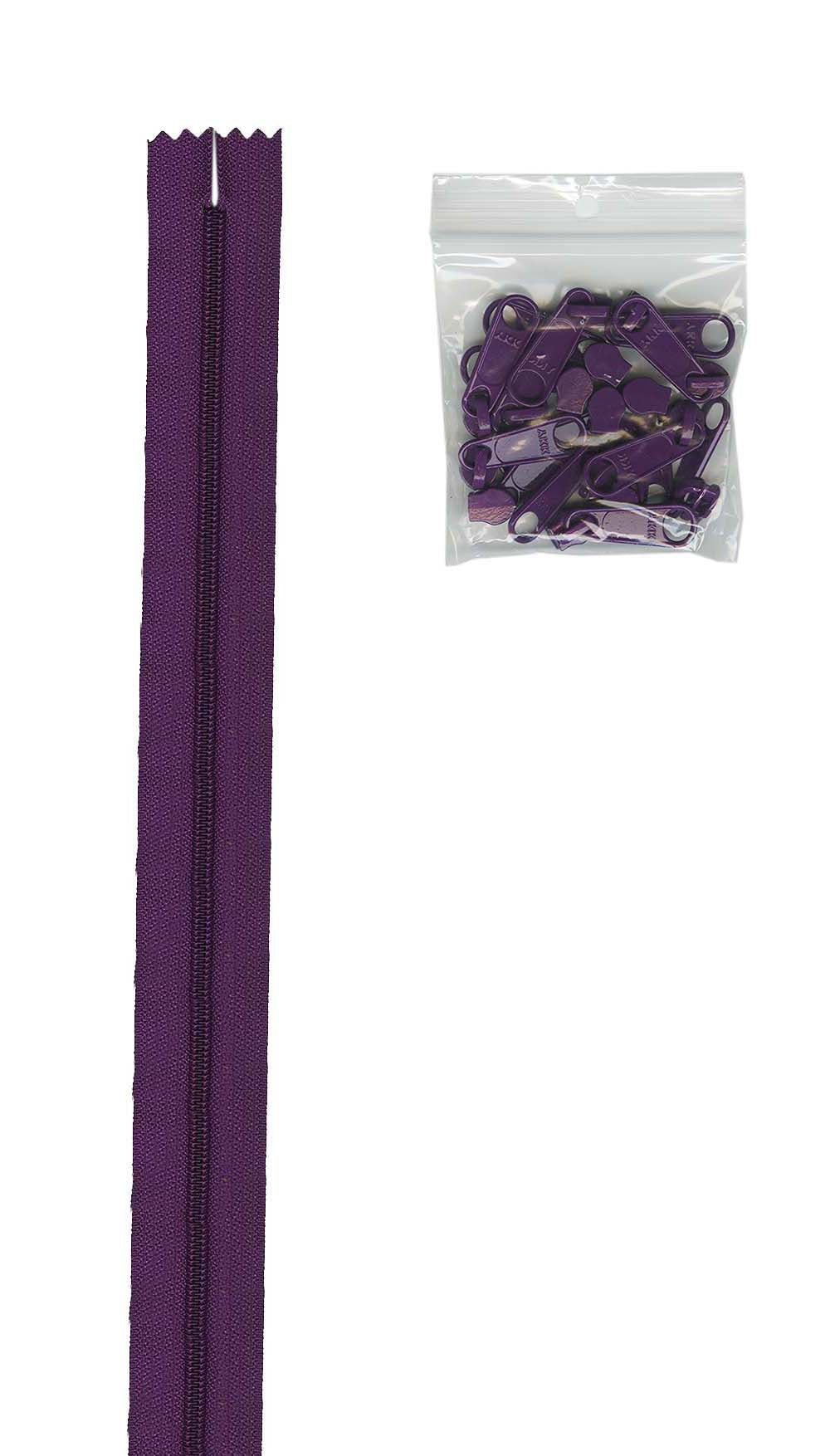 4 yards of 16mm #4.5 zipper chain and 16 Extra-Large Coordinated Pulls Tahiti