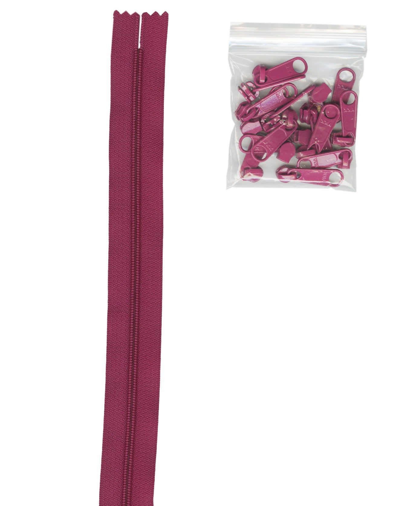 4 yards of 16mm #4.5 Zipper Chain and 16 Ex-Large Wild Plum