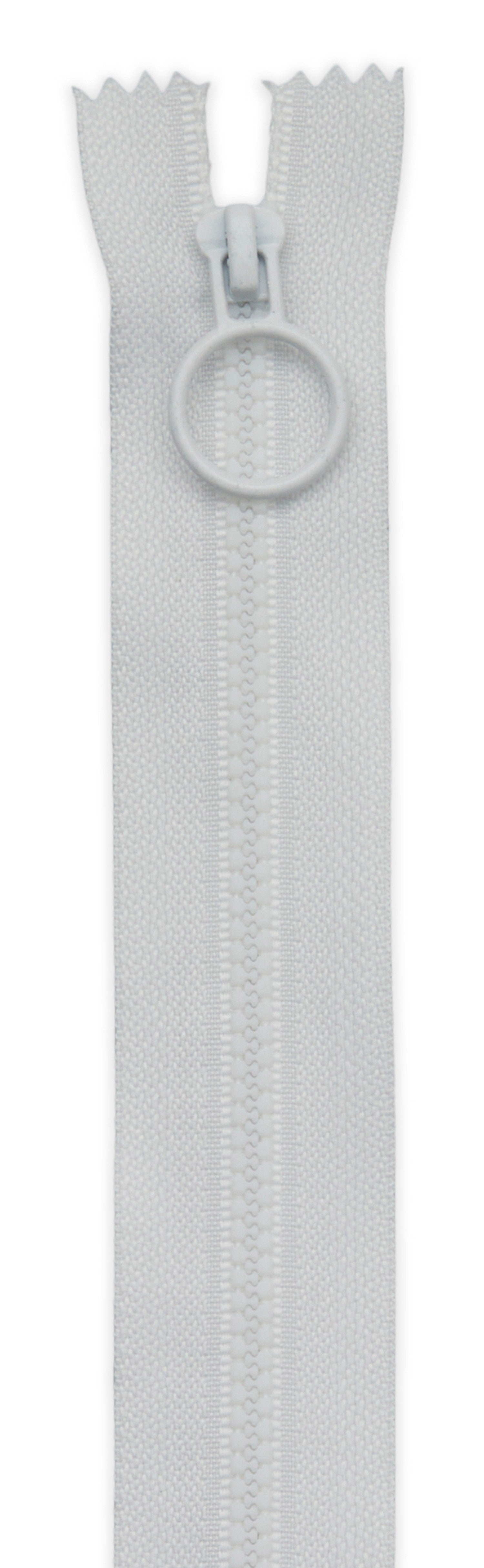 16in White Hoop Pull Zipper 2pk