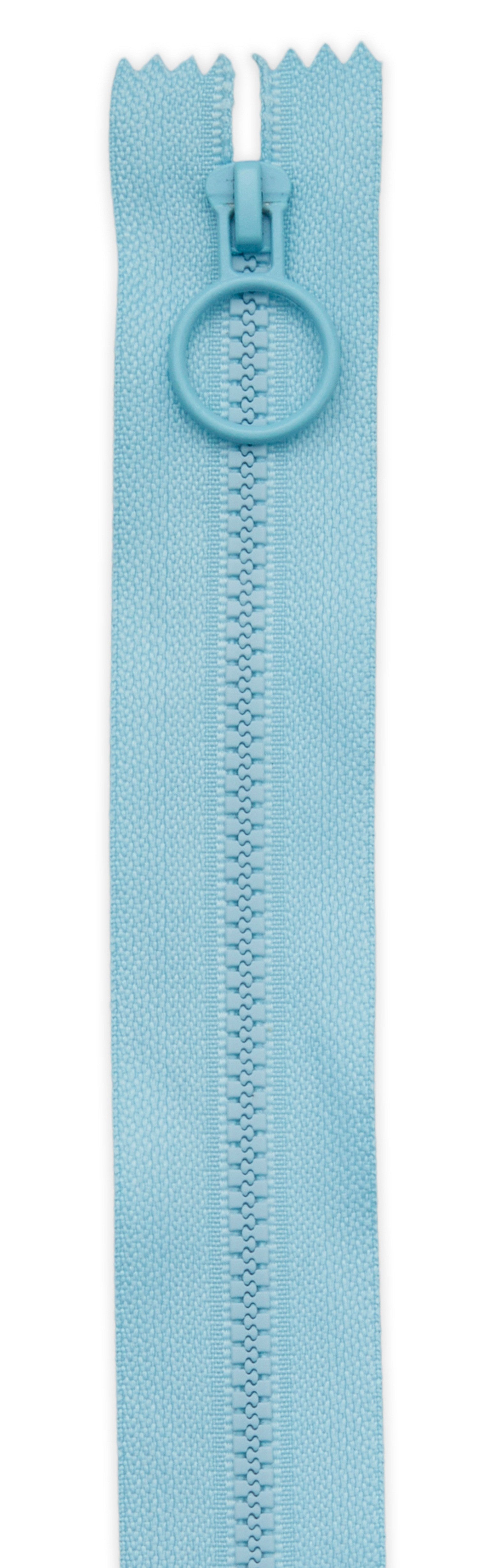 16in Light Blue Hoop Pull Zipper 2pk