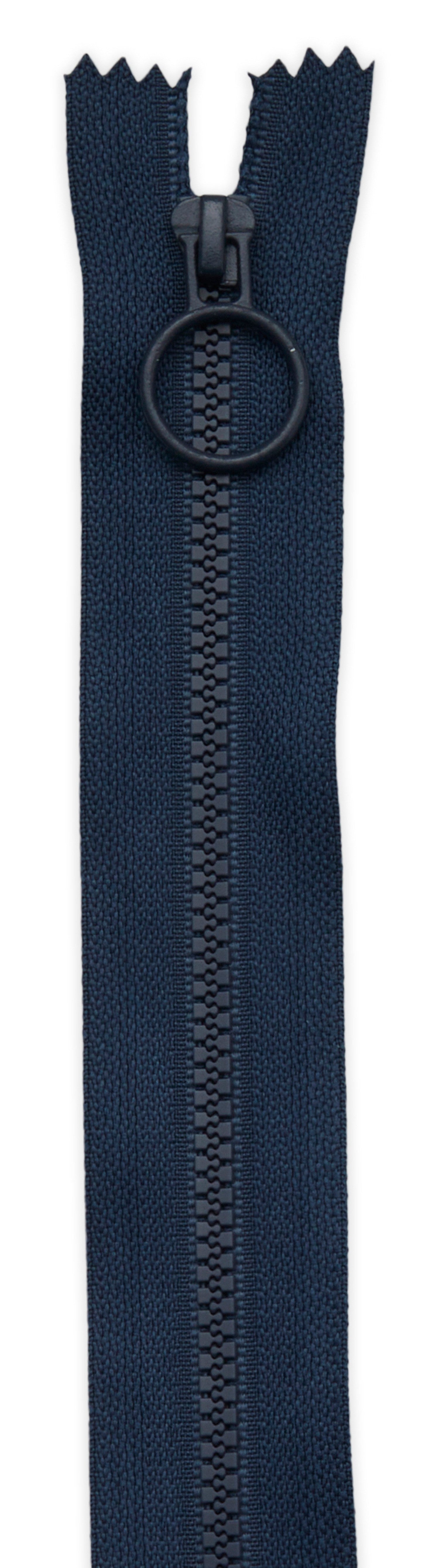 9in Navy Hoop Pull Zipper 2pk