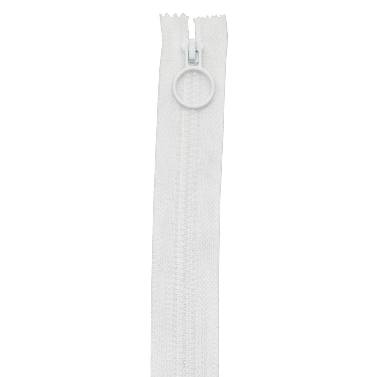20in White Hoop Pull Zipper 2pk