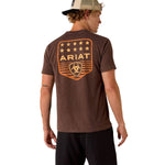 Ariat Mens Patriotic Badge Short Sleeve Shirt, 100% Cotton Unisex Top