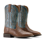 Ariat Mens Steadfast Wide Square Toe Leather Cowboy Boot – Comfortable All-Day Western Work Boot