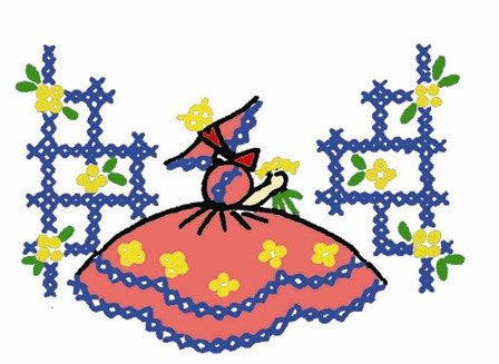 Aunt Martha's #3188 Colonial Girl Motifs