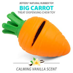 Jeffers Carrot Natural Rubber Treat Dispensing Dental Dog Chew Toy with Slit