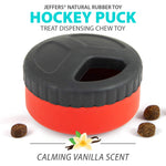 Jeffers Red Hockey Puck Natural Rubber Treat Dispensing Dental Dog Chew Toy