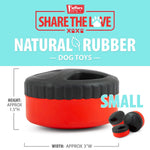 Jeffers Red Hockey Puck Natural Rubber Treat Dispensing Dental Dog Chew Toy