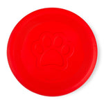Jeffers Red Paw Frisbee Natural Rubber Dog Toy for Fetching & Chewing