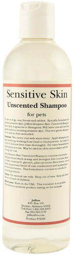 Jeffers Pet Sensitive Skin Unscented, Dye-Free, Fragrance-Free & Detergent-Free Pet Shampoo