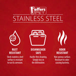 Jeffers No-Skid/No-Tip Stainless Steel Pet Bowls