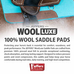 Jeffers WoolLuxe 100% Wool Equine Saddle Pad – Cushioned, Breathable, and Shock-Absorbing