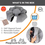 K&H Thermo-Kitty Heated Cat Tunnel – Indoor Heated Cat Bed and Play Tunnel with Machine Washable Pillow