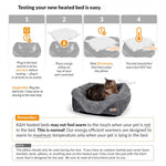 K&H Thermo-Pet Lounge Sleeper Heated Cat & Small Dog Bed – Plush, Non-Slip, Machine Washable Indoor Pet Bed