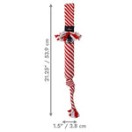 KONG Holiday Scrubz Candy Cane Dog Tug & Fetch Toy