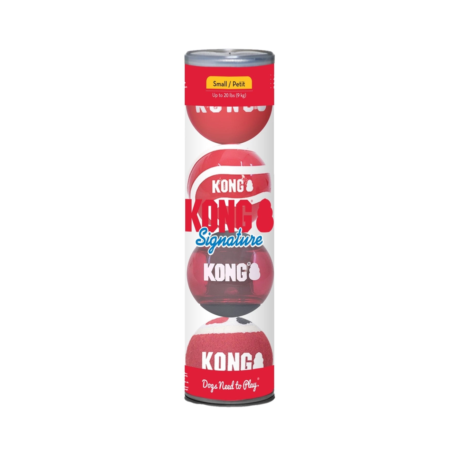 KONG Signature Fetch Dog Toy Balls, Multi-Pack