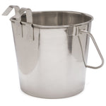 Jeffers Flat-Sided Stainless Steel Pails with Hook & Handle